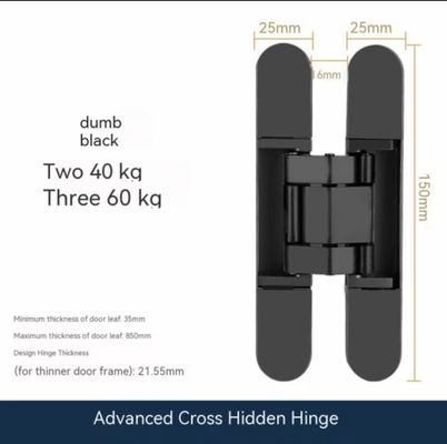 5mm Pengeboran Lubang Satin Nikel Heavy Duty Invisible Hinge Set Dengan Sekrup Dan Colokan