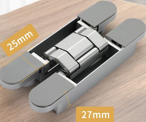 Zinc Alloy Heavy Duty Invisible Hinges 120kg Kapasitas Beban untuk 18-22mm Pintu